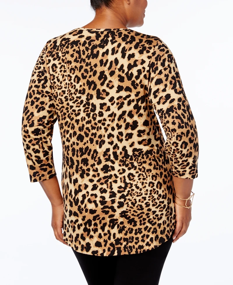 Jm Collection Plus Printed Top, Exclusively at Macy's