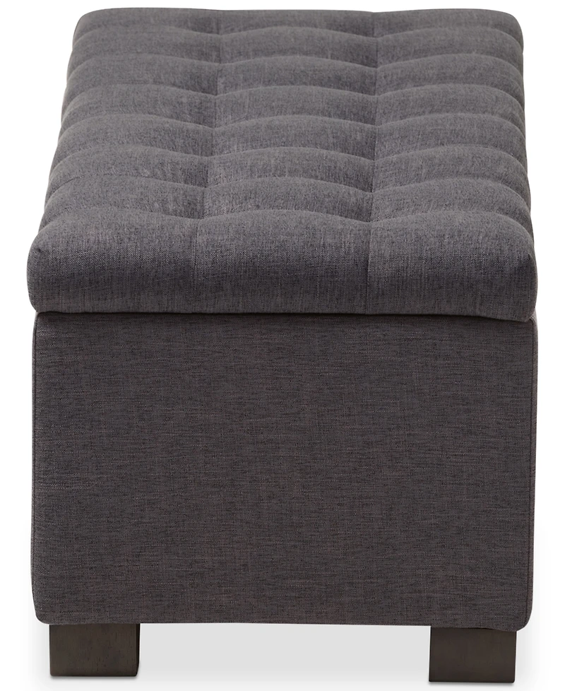 Roanoke Grid-Tufting Storage Ottoman Bench