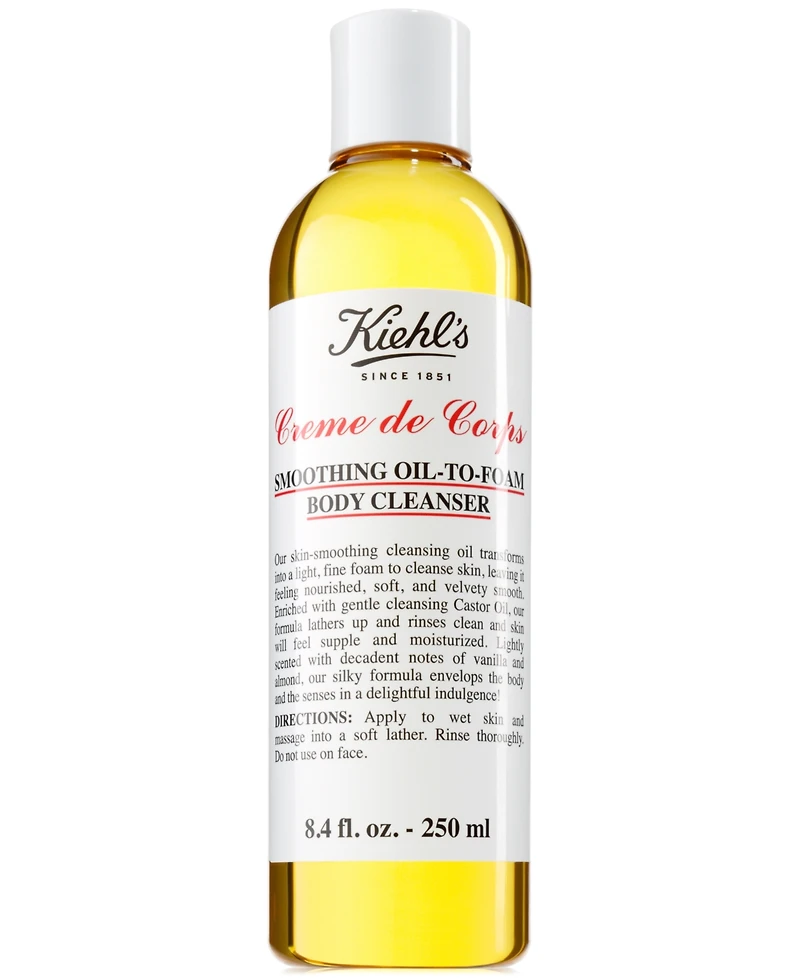 Kiehl's Since 1851 Creme de Corps Smoothing Oil-To-Foam Body Cleanser, 8.4-oz.