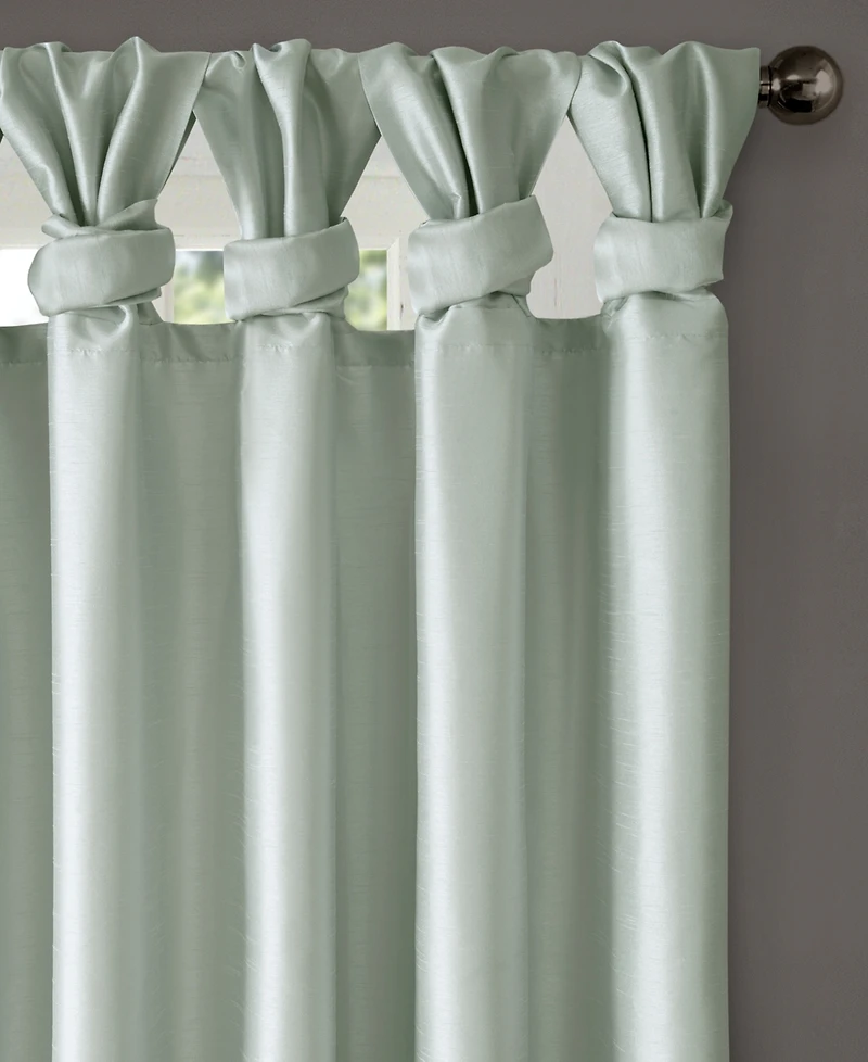 Madison Park Emilia Twist Tab Lined Window Curtain Panel, Single with Privacy Lining for Bedroom and Living Room, 108 inch length Curta