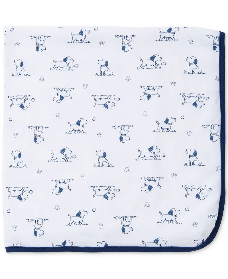 Little Me Baby Boys Puppy Toile Print Cotton Blanket