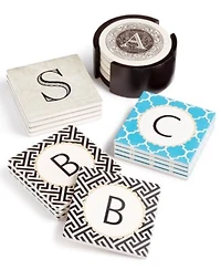 Thirstystone Monogram Coaster Set Collection