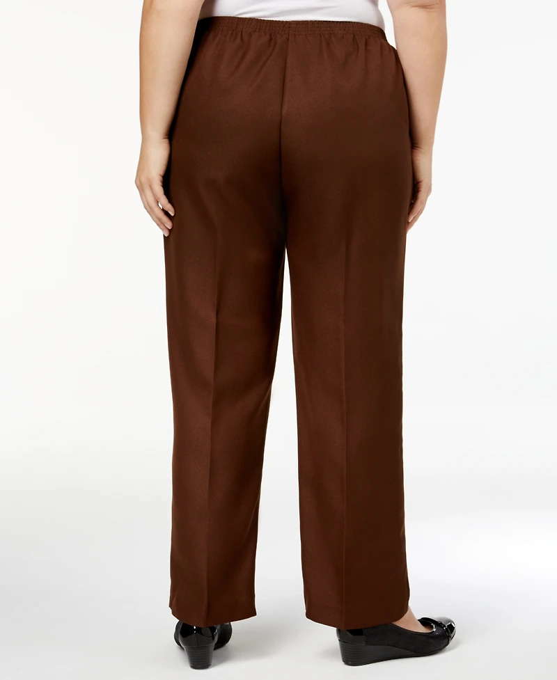 Alfred Dunner Plus Classic Pull-On Straight-Leg Short Length Pants