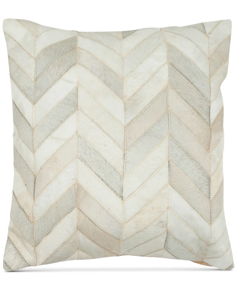 Sandee Cowhide Set of 2 Decorative Pillow, 18" x 18"