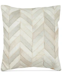 Sandee Cowhide Set of 2 Decorative Pillow, 18" x 18"