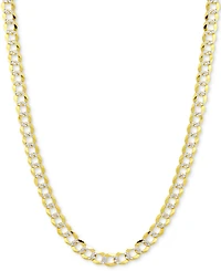 20" Two-Tone Open Curb Chain Necklace (5-3/4mm) in Solid 14k Gold & White Gold