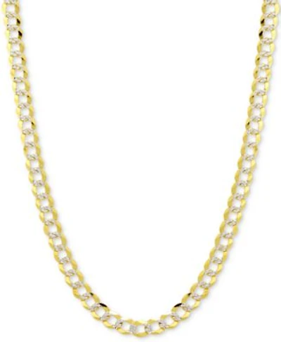 Italian Gold Open Curb Link Chain Necklace 5 3 4mm Collection In 14k Two Tone Gold