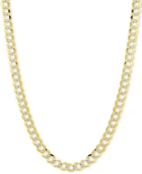 Italian Gold Open Curb Link Chain Necklace 5 3 4mm Collection In 14k Two Tone Gold