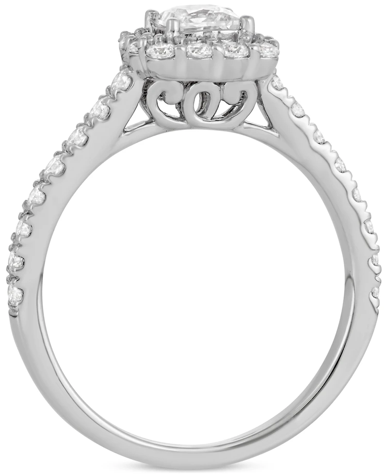 Diamond Princess Cut Halo Bridal Set (1-1/2 ct. t.w.) in 14k White Gold