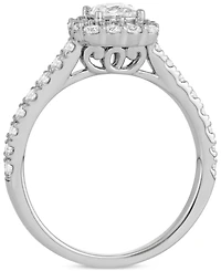 Diamond Princess Cut Halo Bridal Set (1-1/2 ct. t.w.) in 14k White Gold