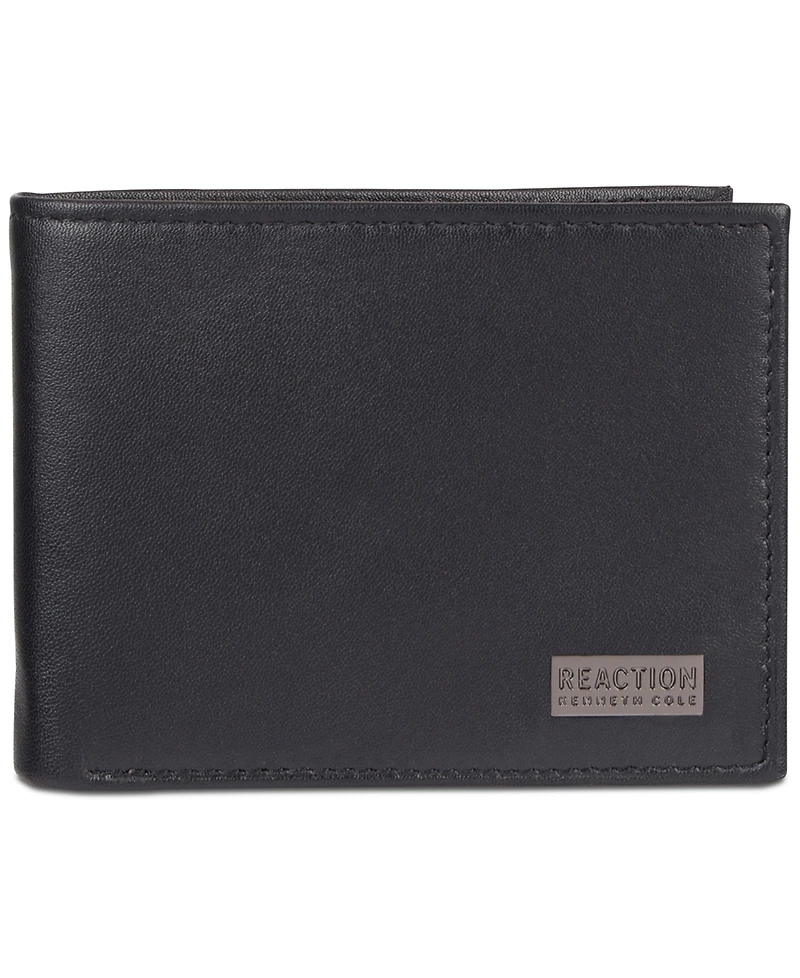 Kenneth Cole Reaction Men's Leather Nappa Rfid Extra-Capacity Slimfold Wallet
