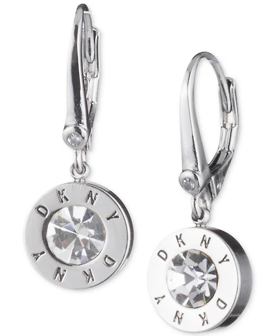 Dkny Crystal Logo Drop Earrings