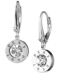 Dkny Crystal Logo Drop Earrings
