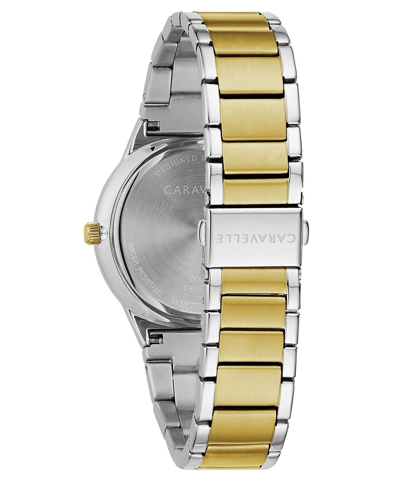 Caravelle Designed by Bulova Men's Diamond-Accent Two-Tone Stainless Steel Bracelet Watch 40mm