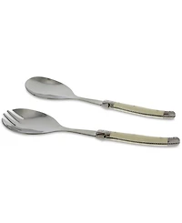 French Home Laguiole Connoisseur Faux Ivory Salad Servers, 2 Piece Set.