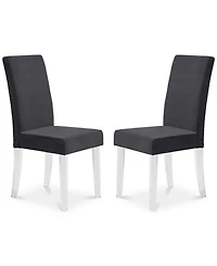 Dalia Modern and Contemporary Dining Chair Black Velvet with Acrylic Legs - Set of 2