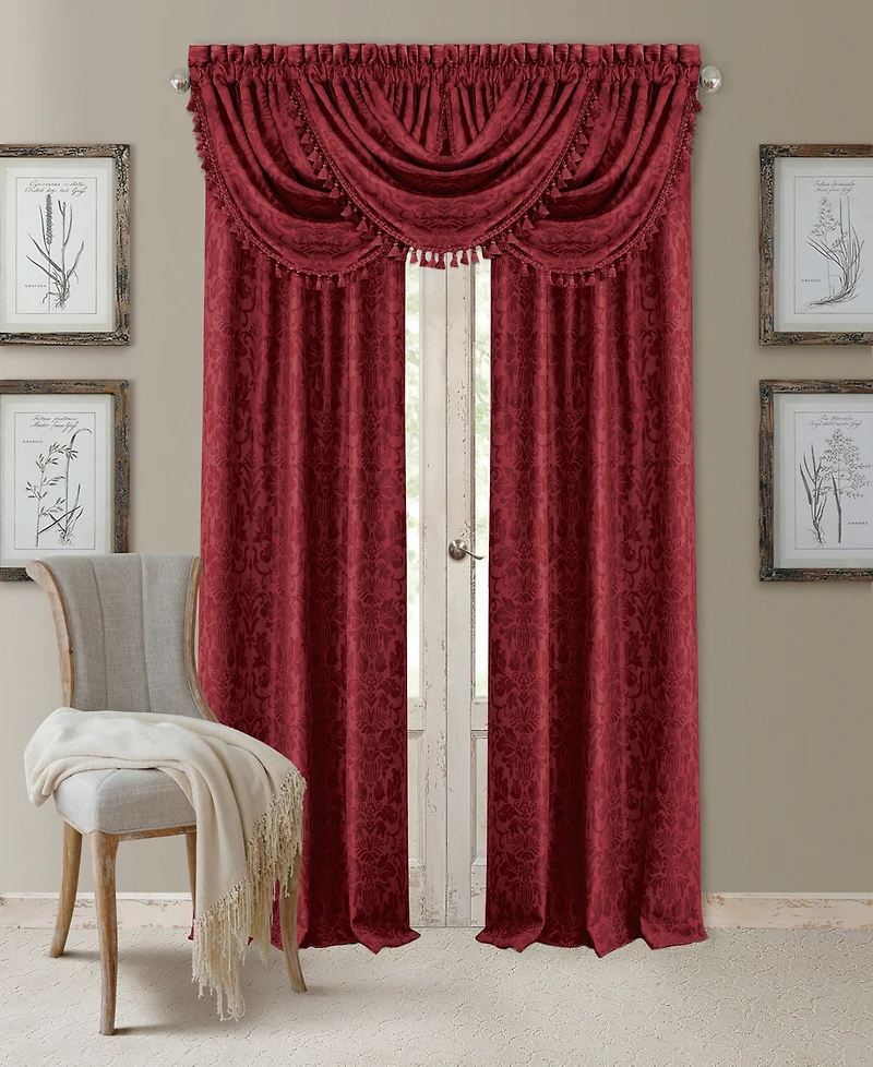 Elrene Home Fashions Antonia Damask Print Blackout Window Curtain