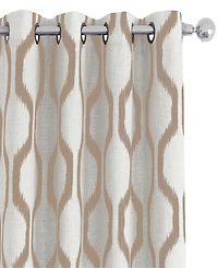 Elrene Home Fashions Renzo Ikat Geometric Linen Room Darkening Window Curtain
