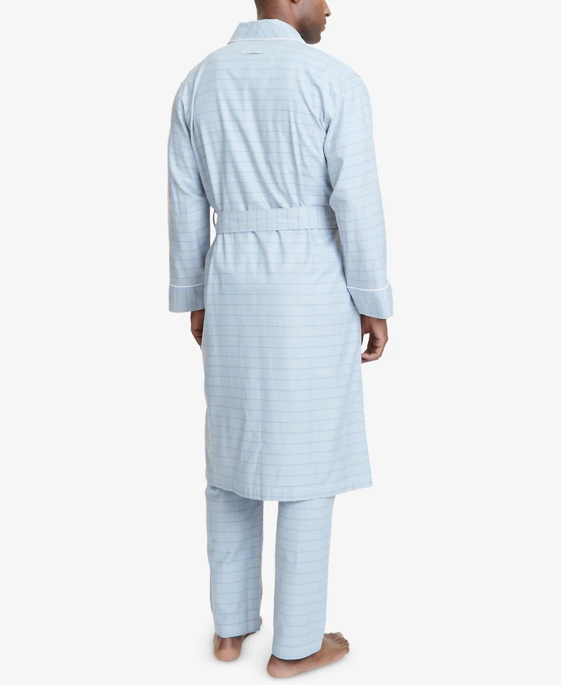 Nautica Men's Windowpane Plaid Cotton Robe