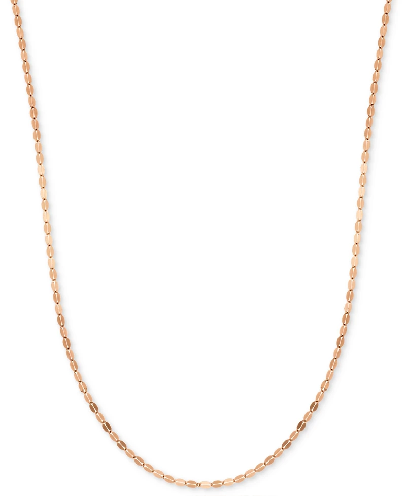 18" Mirror Link Chain (1-1/2mm) 14K Yellow, White or Rose Gold