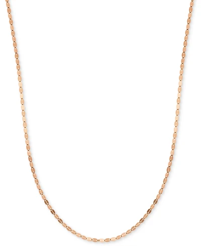 18" Mirror Link Chain (1-1/2mm) 14K Yellow, White or Rose Gold