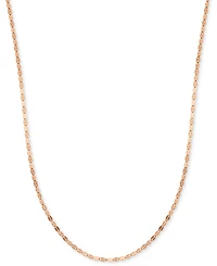 18" Mirror Link Chain (1-1/2mm) 14K Yellow, White or Rose Gold