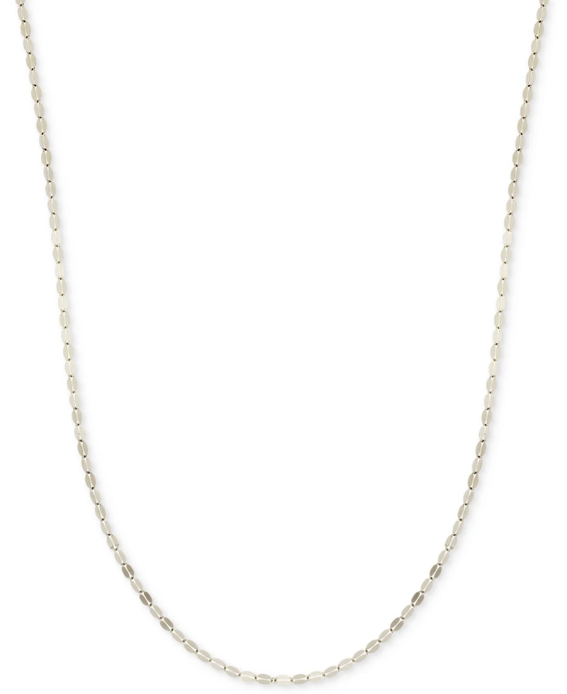 18" Mirror Link Chain (1-1/2mm) in 14K Yellow, White or Rose Gold