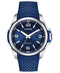 Citizen Drive From Citizen Eco-Drive Men's Blue Polyurethane Strap Watch 45mm