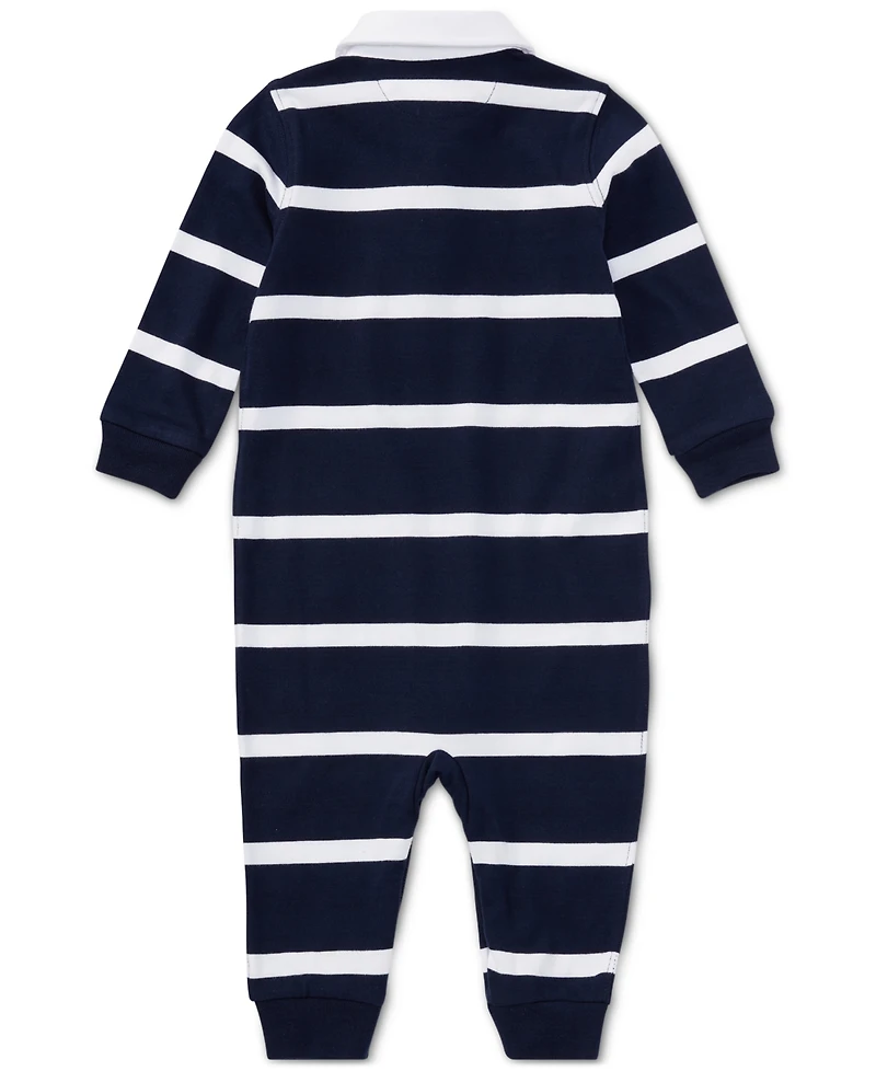 Polo Ralph Lauren Baby Boys Striped Rugby Cotton Coverall