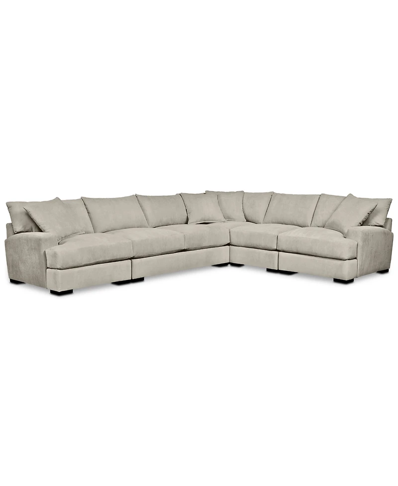 Closeout! Rhyder 5-Pc. Fabric Sectional Sofa with Apartment Sofa, Created for Macy's