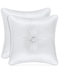 J Queen New York Astoria White Decorative Pillow, 16" x 16"