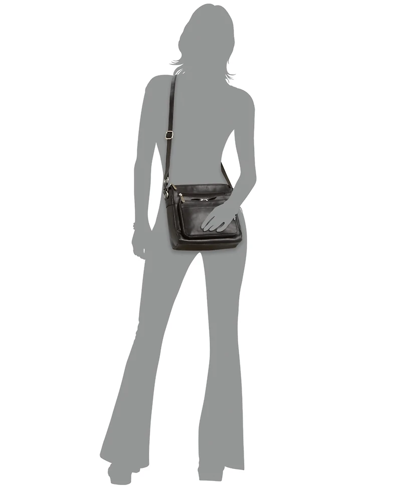 Giani Bernini Nappa Leather Front Zip Crossbody, Exclusively at Macy's