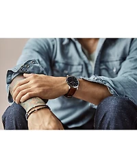 Fossil Men's The Minimalist Brown Leather Strap Watch 44mm