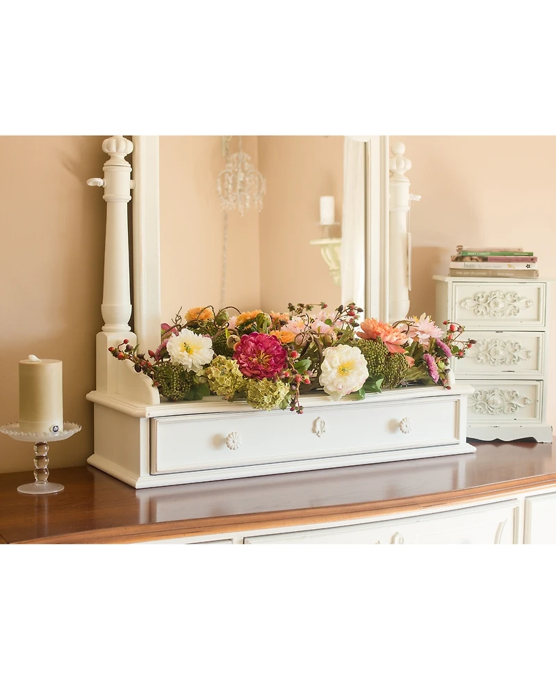 Nearly Natural Mixed Peony Centerpiece Flower Arrangement