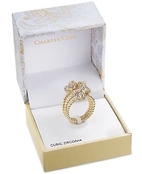 Charter Club Stone Trio Rope Ring Gold Plate, Created for Macy's
