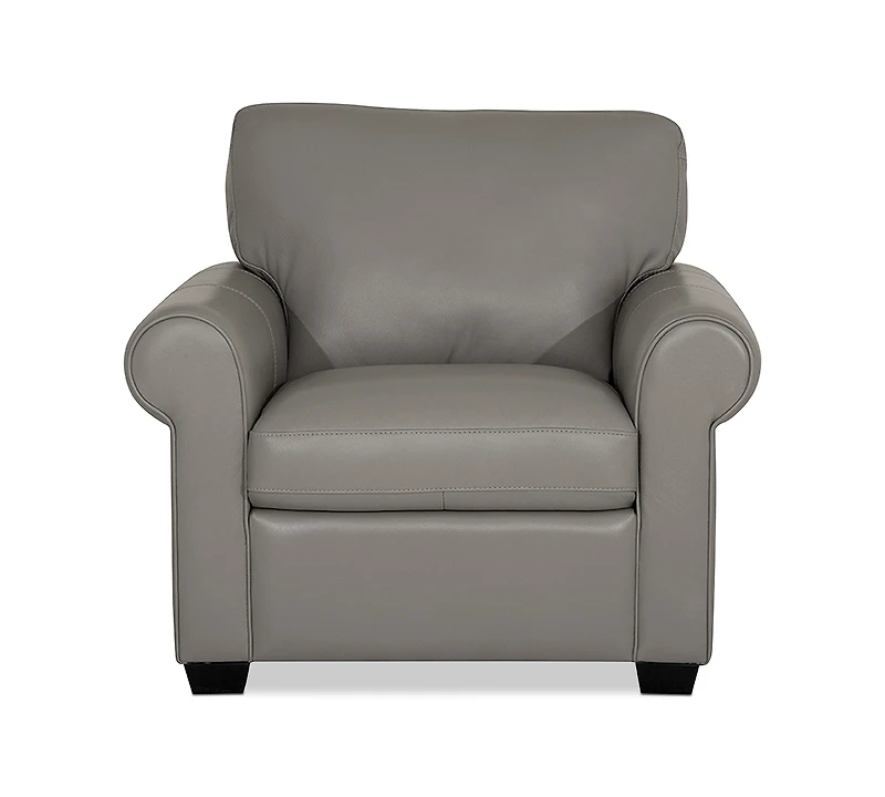 Orid 36" Leather Roll Arm Chair, Created for Macy's