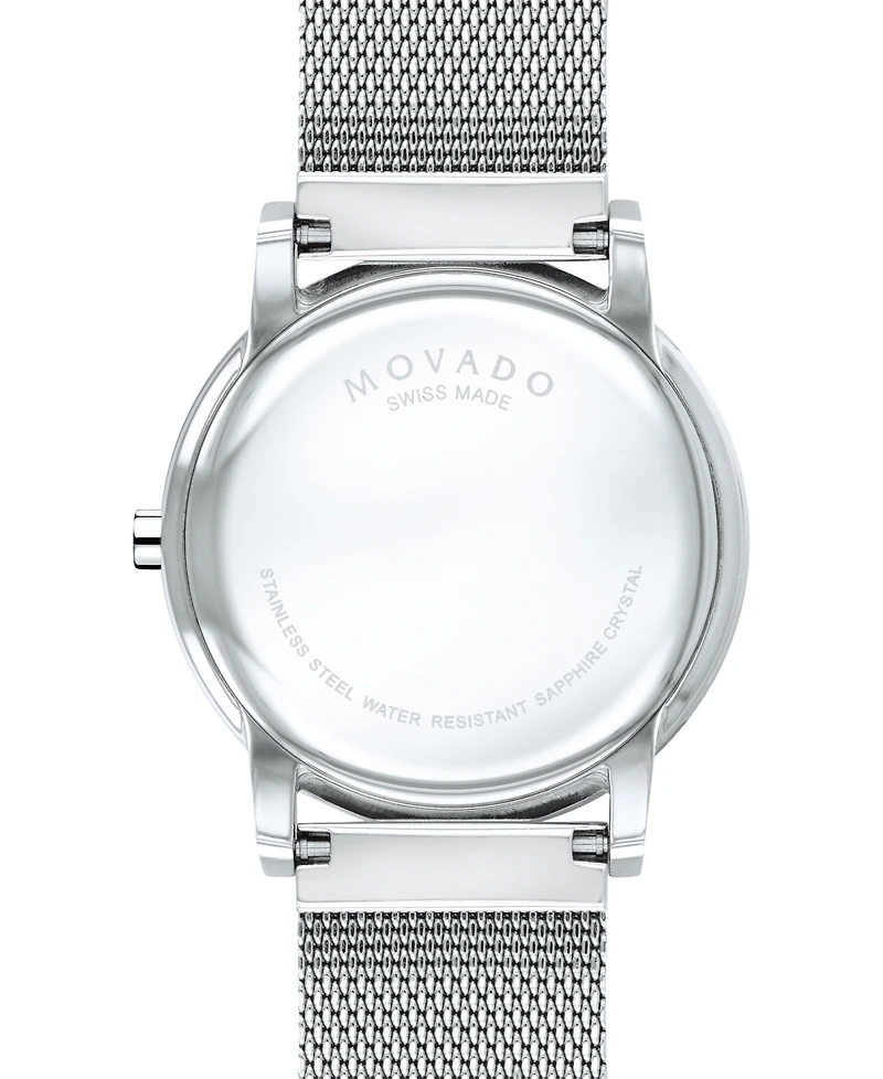 Movado Unisex Swiss Museum Classic Stainless Steel Mesh Bracelet Watch 40mm