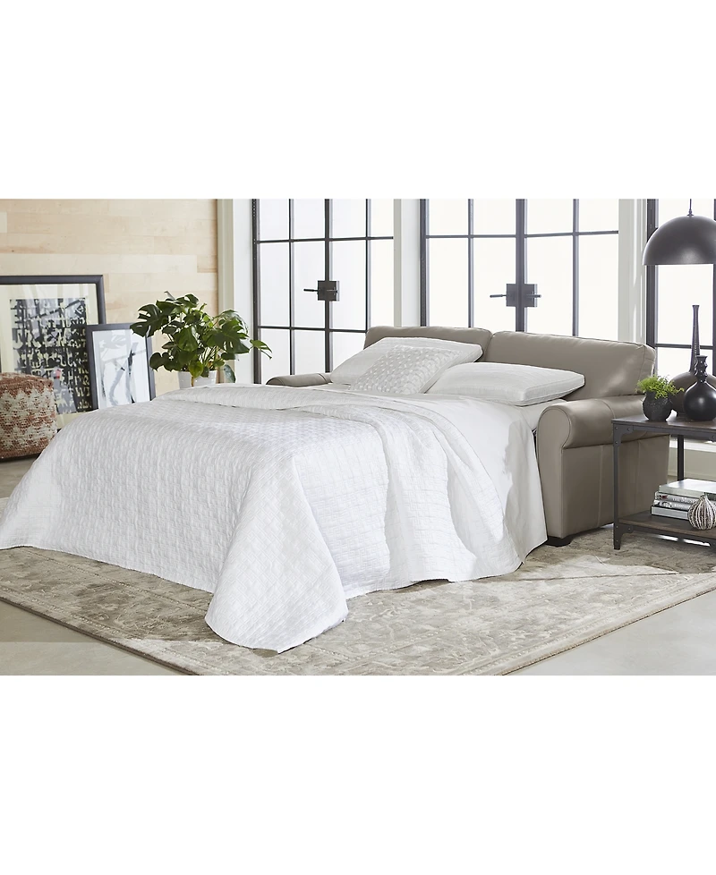 Orid 84" Queen Leather Roll Arm Sleeper, Created for Macy's