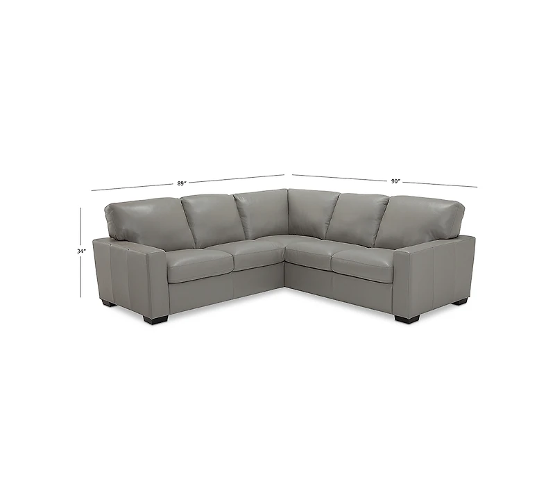 Ennia 2-Pc. Leather Sectional Sofa, Created for Macy's
