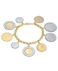 Vermeil Bracelet, Lira Coins Charm Bracelet