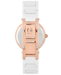 Anne Klein Women's Diamond Accent White Ceramic Bracelet Watch 33mm Ak-1018RGWT