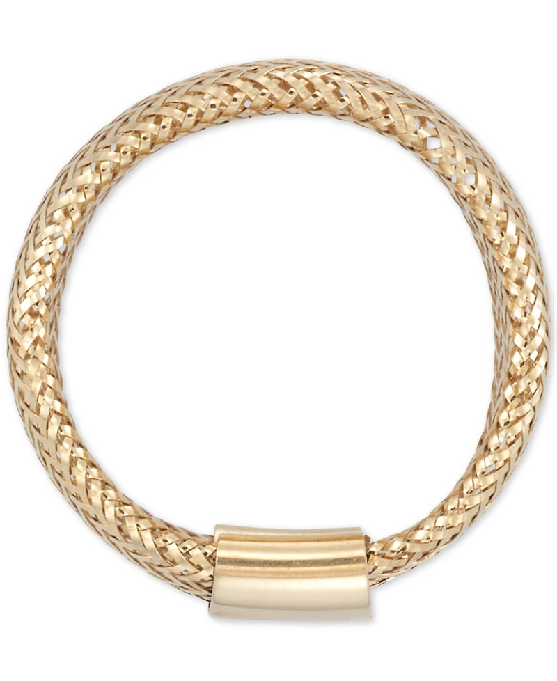 Italian Gold Openwork Mesh Stretch Ring in 14k Gold, Made in Italy
