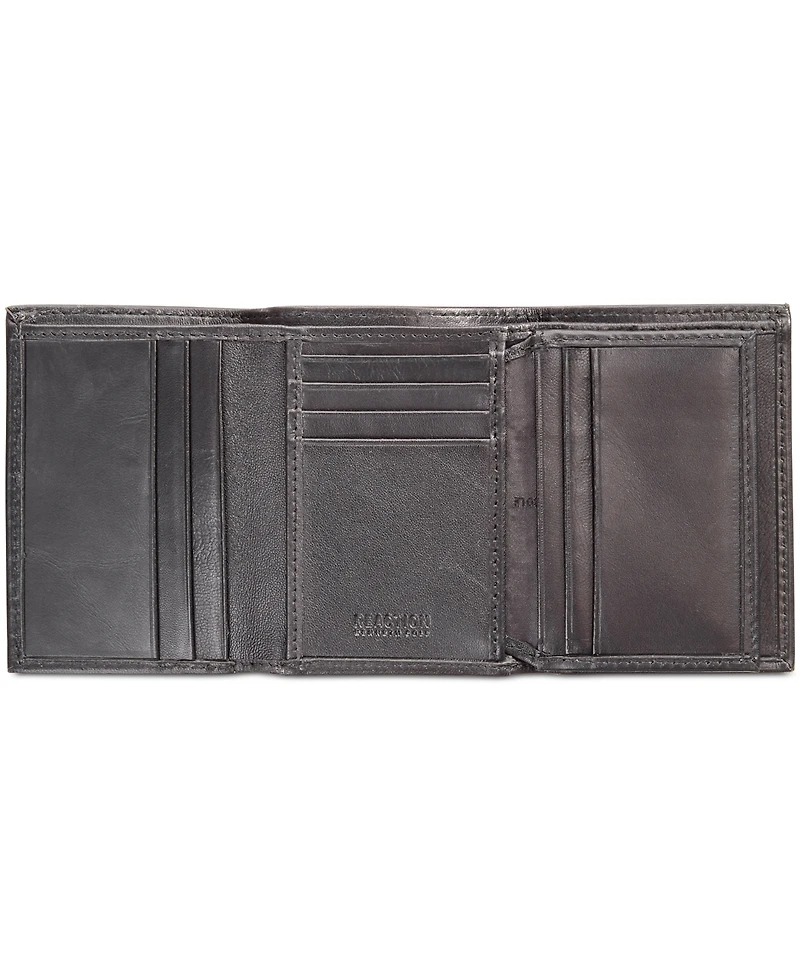 Kenneth Cole Reaction Men's Nappa Leather Extra-Capacity Tri-Fold Wallet