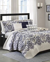 Madison Park Cali Quilted 6-Pc. Quilt Set, Full/Queen