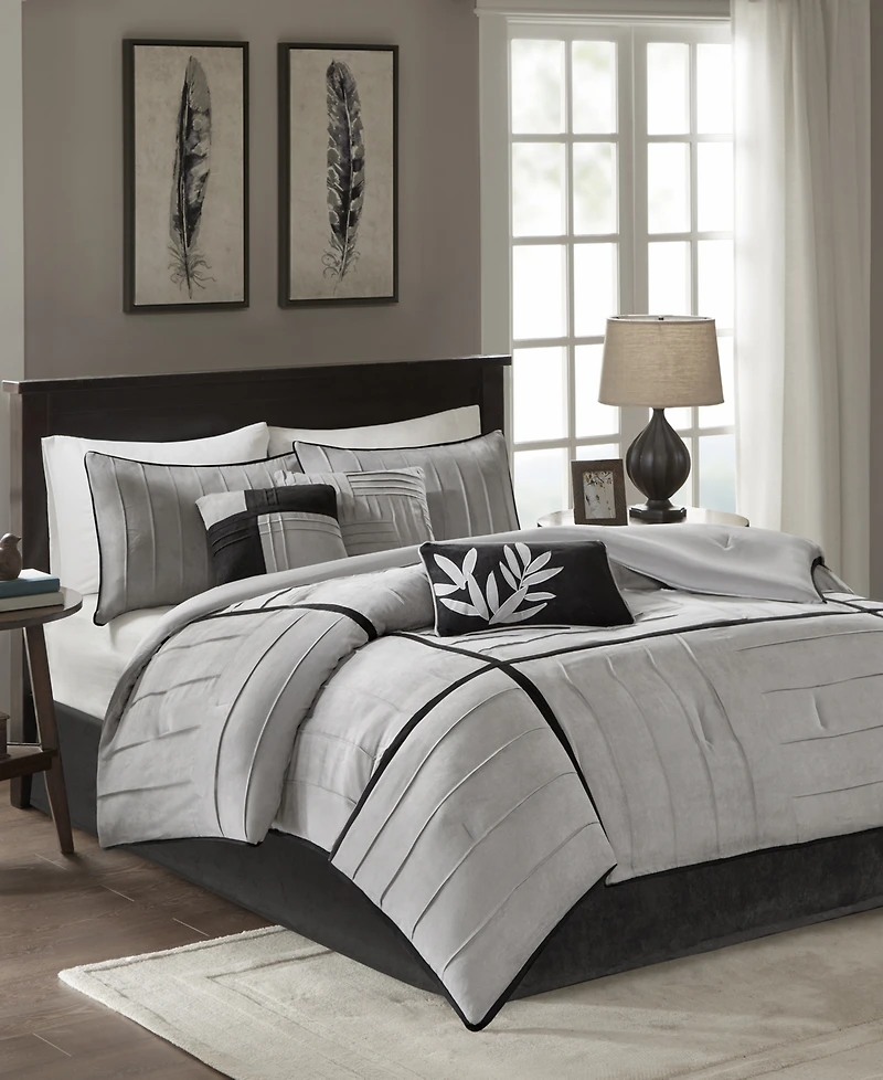 Madison Park Dune Faux-Suede 7-Pc. Comforter Set, Queen