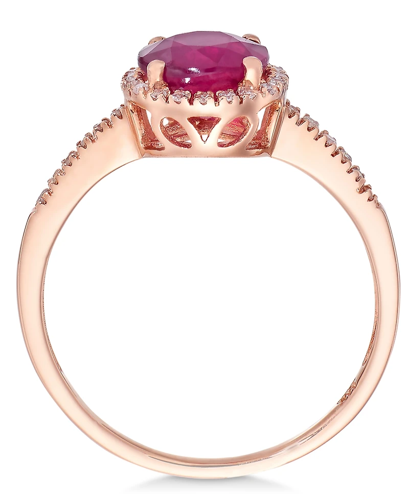Amethyst (1-1/6 ct. t.w.) and Diamond (1/8 Ring 14k Gold
