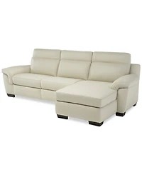 Closeout! Julius Ii 3-Pc. Leather Sectional Sofa With 1 Power Recliner, Power Headrests, Chaise And Usb Power Outlet