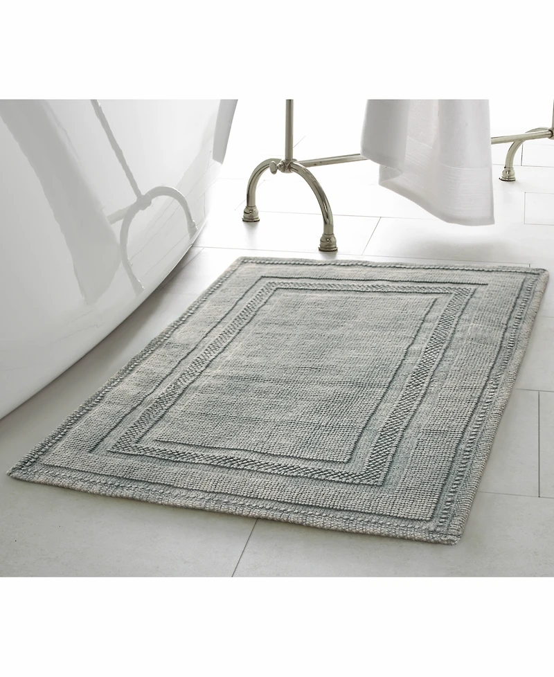 Jean Pierre Racetrack Stonewash Cotton Bath Rug, 17" x 24"