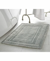 Jean Pierre Racetrack Stonewash Cotton Bath Rug, 17" x 24"