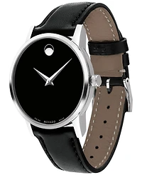 Movado Women's Swiss Museum Classic Black Leather Strap Watch 28mm